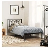 Image de Cadre de lit métal avec tête de lit noir 75x190 cm, lit simple, meuble de chambre à coucher, lit d'invité, lit, cadre 376118