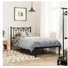 Image de Cadre de lit métal avec tête de lit noir 80x200 cm, lit simple, meuble de chambre à coucher, lit d'invité, lit, cadre 376119