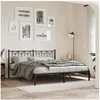 Image de Bedframe met hoofdbord metaal zwart 183x213 cm376133