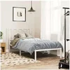 Image de Bedframe met hoofdbord zonder matras metaal wit 75x190 cm376167