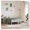 Image de Cadre de lit métal sans matelas et tête de lit blanc 135x190 cm 376176