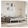Image de Cadre de lit métal sans matelas et tête de lit blanc 180x200 cm