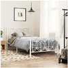 Image de Bedframe met hoofd- en voeteneinde metaal wit 100x200 cm376190