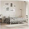 Image de Bedframe met hoofd- en voeteneinde metaal wit 183x213 cm376200