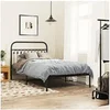 Image de Bedframe met hoofdbord metaal zwart 107x203 cm376596