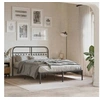 Image de Cadre de lit métal avec tête de lit noir 140x190 cm, lit double, meuble de chambre à coucher, lit d'invité, lit, 376600
