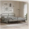 Image de Bedframe met hoofd- en voeteneinde metaal zwart 183x213 cm376623