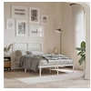 Image de Cadre de lit métal avec tête de lit blanc 120x190 cm, lit double, meuble de chambre à coucher, lit d'invité, lit, 376646