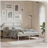 Image de Cadre de lit métal avec tête de lit blanc 135x190 cm, lit double, meuble de chambre à coucher, lit d'invité, lit, 376648