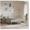Image de Cadre de lit métal avec tête de lit blanc 140x190 cm, lit double, meuble de chambre à coucher, lit d'invité, lit, 376649