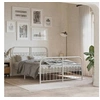 Image de Cadre de lit métal avec tête de lit/pied de lit blanc 137x190cm, lit double, meuble de chambre à coucher, lit 376666