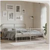 Image de Bedframe met hoofd- en voeteneinde metaal wit 183x203 cm376671