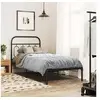Image de Cadre de lit métal sans matelas avec tête de lit noir 90x190 cm 377109