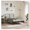 Image de Cadre de lit métal sans matelas avec tête de lit noir 120x190cm 377114