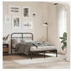 Image de Cadre de lit métal sans matelas avec tête de lit noir 120x200cm 377115