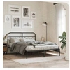 Image de Cadre de lit métal sans matelas avec tête de lit noir 135x190cm 377116