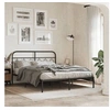 Image de Cadre de lit métal sans matelas avec tête de lit noir 140x190cm 377117