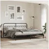 Image de Bedframe met hoofdbord metaal zwart 200x200 cm377124