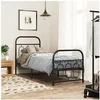 Image de Cadre de lit métal sans matelas avec pied de lit noir 75x190 cm 377125