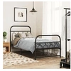 Image de Cadre de lit métal sans matelas avec pied de lit noir 80x200 cm 377126