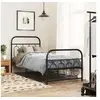Image de Cadre de lit métal sans matelas avec pied de lit noir 90x200 cm 377128