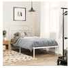 Image de Cadre de lit métal sans matelas avec tête de lit blanc 90x190cm