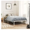 Image de Cadre de lit métal sans matelas et tête de lit blanc 100x200 cm 377161