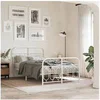 Image de Cadre de lit métal sans matelas et pied de lit blanc 120x190 cm 377181