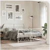 Image de Cadre de lit métal sans matelas et pied de lit blanc 140x200 cm 377185