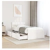 Image de Cadre de lit avec tiroirs blanc 90x200 cm bois de pin massif, meuble de chambre à coucher, sommier, lit en bois, lit, 846793