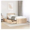 Image de Cadre de lit avec tiroirs 75x190 cm bois de pin massif, meuble de chambre à coucher, sommier, lit en bois, lit, lit 846807