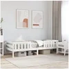 Image de Cadre de lit sans matelas blanc 90x190 cm bois de pin massif