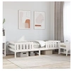 Image de Cadre de lit Blanc 75x190 cm Bois de pin massif, meuble de chambre à coucher, sommier, lit en bois, lit, lit simple 846983