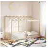 Image de Lit pour enfants avec toit 100x200 cm bois de pin massif, cadre de lit pour enfants, lit pour enfants en bois, meuble 846997