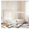Image de Lit pour enfants avec toit blanc 100x200 cm bois de pin massif, cadre de lit pour enfants, lit pour enfants en bois, 846998