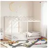 Image de Lit pour enfants avec toit blanc 90x200 cm bois massif de pin, cadre de lit pour enfants, lit pour enfants en bois, 847001