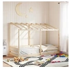 Image de Lit pour enfants avec toit 80x200 cm bois massif de pin, cadre de lit pour enfants, lit pour enfants en bois, meuble 847003