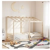 Image de Lit pour enfants avec toit blanc 80x200 cm bois massif de pin, cadre de lit pour enfants, lit pour enfants en bois, 847004