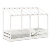 Image de Lit pour enfants avec toit blanc 90x190 cm bois massif de pin, cadre de lit pour enfants, lit pour enfants en bois, 847007