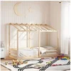 Image de Lit pour enfants avec toit 75x190 cm bois massif de pin, cadre de lit pour enfants, lit pour enfants en bois, meuble 847009