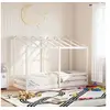 Image de Lit pour enfants avec toit blanc 75x190 cm bois massif de pin, cadre de lit pour enfants, lit pour enfants en bois, 847010