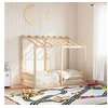 Image de Lit pour enfants avec toit 80x160 cm bois massif de pin, cadre de lit pour enfants, lit pour enfants en bois, meuble 847012