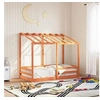 Image de Lit pour enfants et toit cire marron 80x160 cm bois massif pin, cadre de lit pour enfants, lit pour enfants en bois, 847014