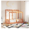 Image de Lit pour enfants et toit cire marron 70x140 cm bois massif pin, cadre de lit pour enfants, lit pour enfants en bois, 847017