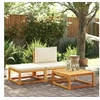Image de Salon de jardin bois massif marron 3 pieces 65.0 x 65 x 65 2 personnes