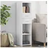 Image de Buffet haut blanc 30x42,5x124 cm bois d'ingénierie, buffet, placard, armoire latérale, armoire, armoire de rangement, 846152