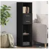 Image de Buffet haut noir 30x42,5x124 cm bois d'ingénierie, buffet, placard, armoire latérale, armoire, armoire de rangement, 846153