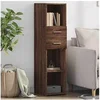 Image de Buffet haut chêne marron 30x42,5x124 cm bois d'ingénierie, buffet, placard, armoire latérale, armoire, armoire de 846158
