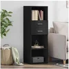 Image de Buffet haut noir 40x42,5x124 cm bois d'ingénierie, buffet, placard, armoire latérale, armoire, armoire de rangement, 846160