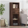 Image de Buffet haut chêne marron 40x42,5x124 cm bois d ingénierie
